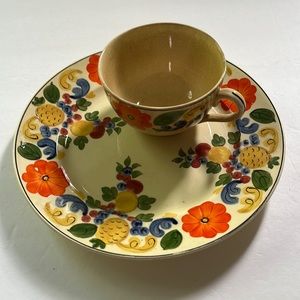 Antique 1920’s Adams England Royal Titan Ware MAYTIME 8” Plate & Cup